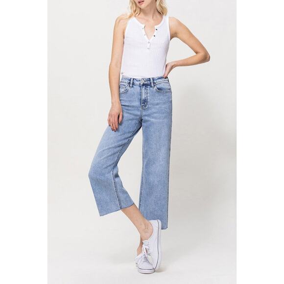 Vervet by Flying Monkey Super High Rise Crop Wide Leg Jeans - V2944 - Size 30 - Picture 2 of 10